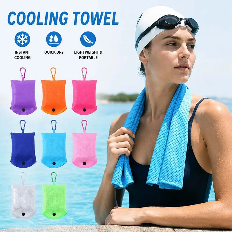 Serviette de sport rafraîchissante à séchage rapide 30*80cm, serviette de refroidissement portable pour la natation, le fitness, les activités de plein air, cadeau idéal.