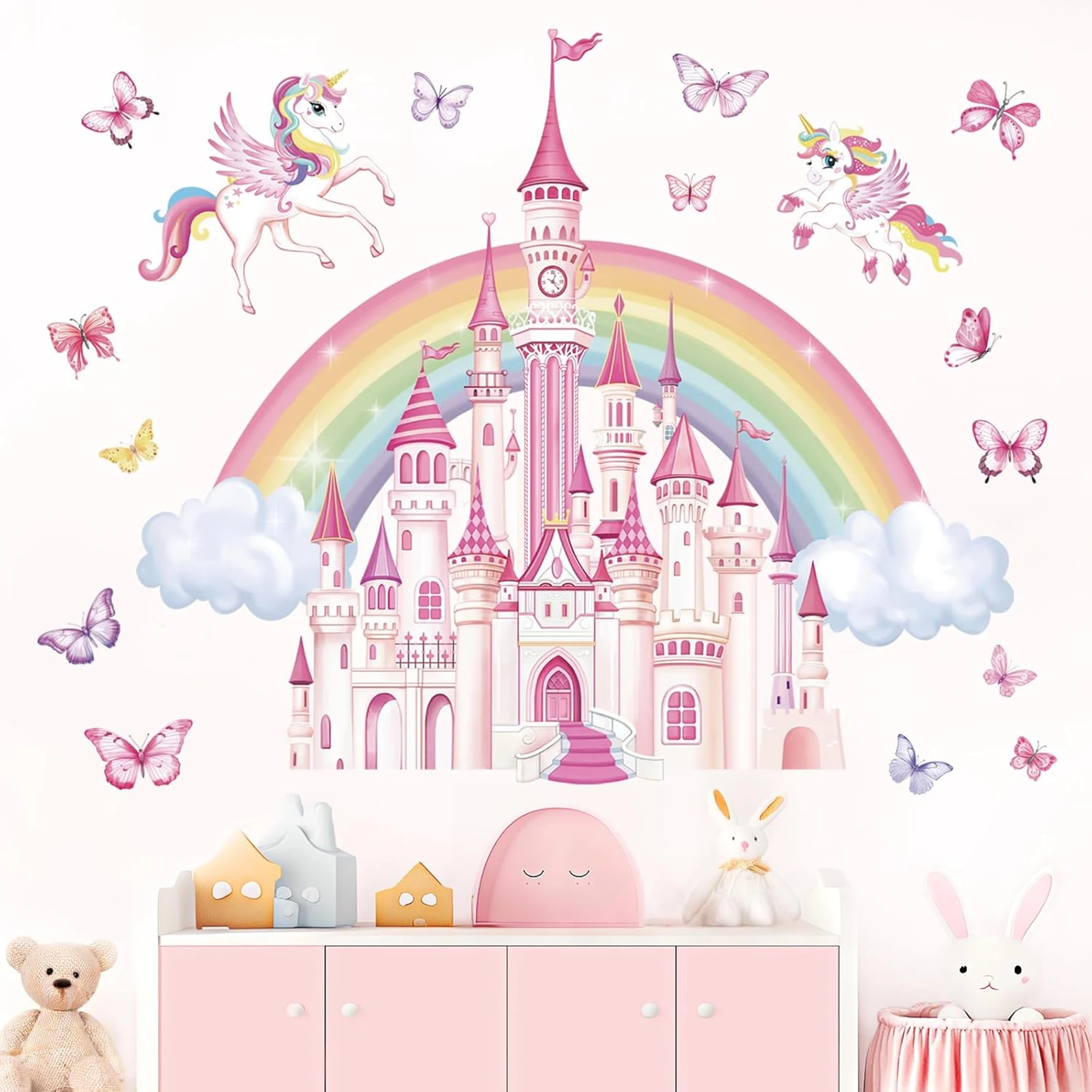สติกเกอร์ติดผนังปราสาทยูนิคอร์ - Baby Unicorn Nursery บทวิจารณ์และราคา