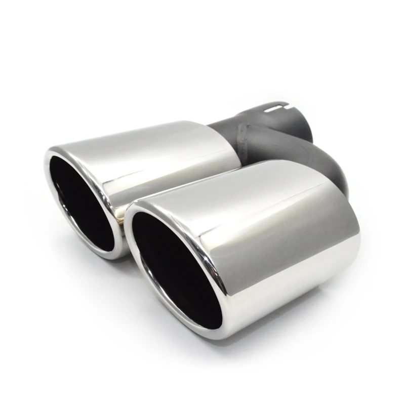 2pcs Quad Exhaust Tips For Audi A4 B8 B9 A5 A6 C7 C8 A7 Upgrade S4 S5 S6 Style Stainless Steel Muffler Tailpipe 58mm Inlet