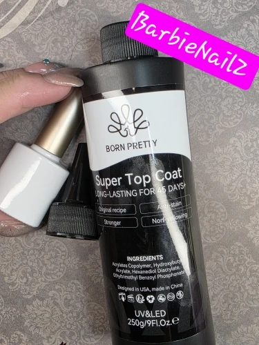 BORN PRETTY 250g Super Top Coat Base Gel Soak off UV LED Drying Long Lasting Semi Permanent Jelly Nude Pink Gel Nail Polish photo review