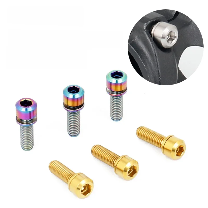 AliExpress DEEMOUNT 1/6pcs M5x16/18/20mm Titanium Stem Fixing Bolts W/Washers for MTB BMX Road Bike CNC-machined Stainless Stem Screws Cycling Parts