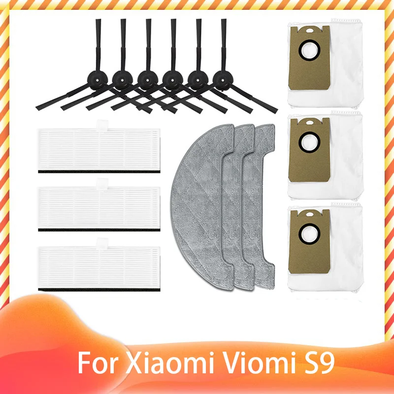 

For Xiaomi Viomi S9 Robot Vacuum Cleaner HEPA Filter Dust Cloth Mop Side Brush Spare Replacement Kits Accessories Part