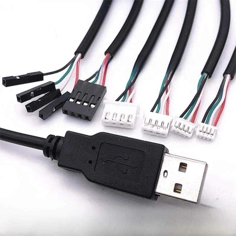 1 pièces USB mâle Terminal ligne de données à tête Dupont JST 1.25/ZH1.5/PH2.0/XH2.54-4Pin Dupont adaptateur rallonge cordon d'écran tactile