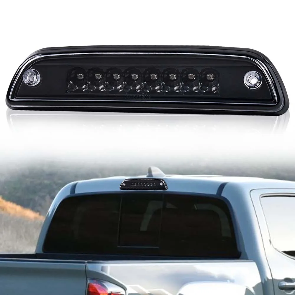 

Red Led 3Rd Brake Light Tail Rear Lamp Clear Lens Fit for 95-17 Toyota Tacoma Black Housing High Mount Stop Tail Light