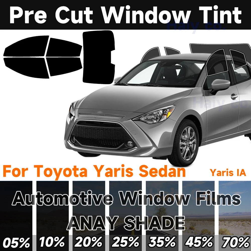 

Предварительно вырезанная тонировка окон автомобиля для Toyota Yaris Sedan 2007-2020, автоматическая защита от солнца и ультрафиолета, тепловая 2-слойная защитная пленка для окон Yaris Ia