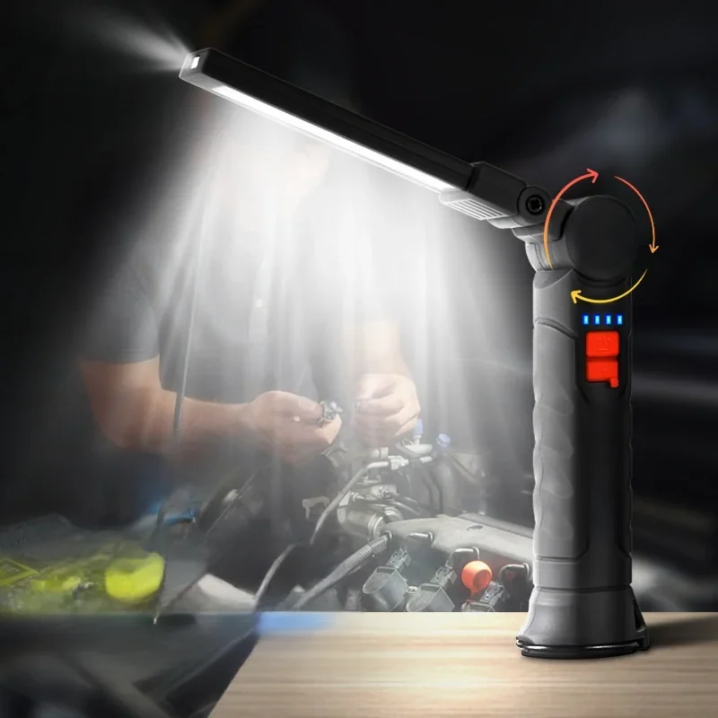 450LM COB LED Lampe de Poche USB-C 800mA Travail Lumière Magnétique 360 ° Garage Réparation Inspection lampe 4Mode Poche Projecteur
