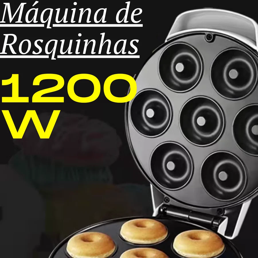 SKYTUR Mini Donuts Making Machine 7 Mats 1200W Surface Anti-grip Automatic Electric Double Sided