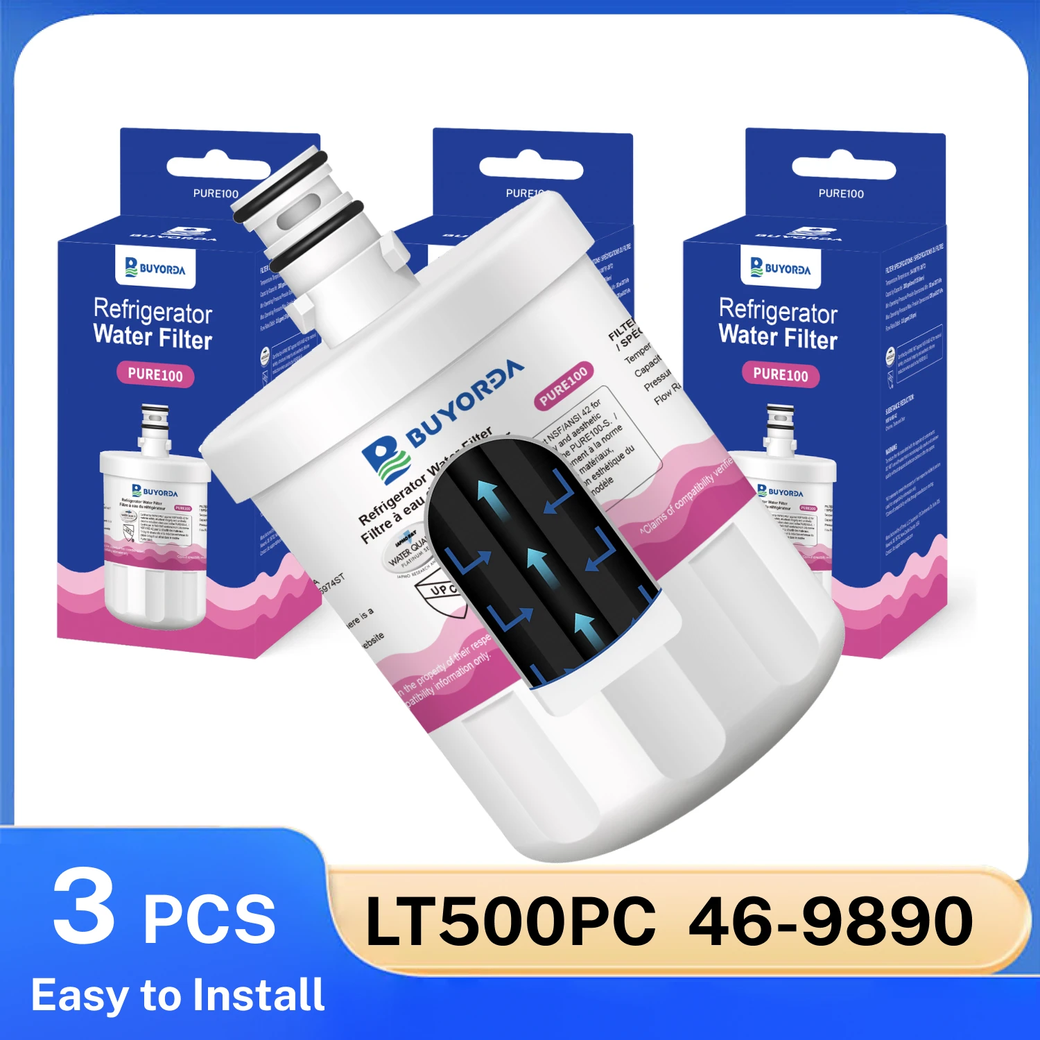 

Сменный фильтр для воды для холодильников LG LT500P, 5231JA2002A, ADQ72910901, а также для Kenmore 9890, 469890. Картридж для фильтра холодильника.