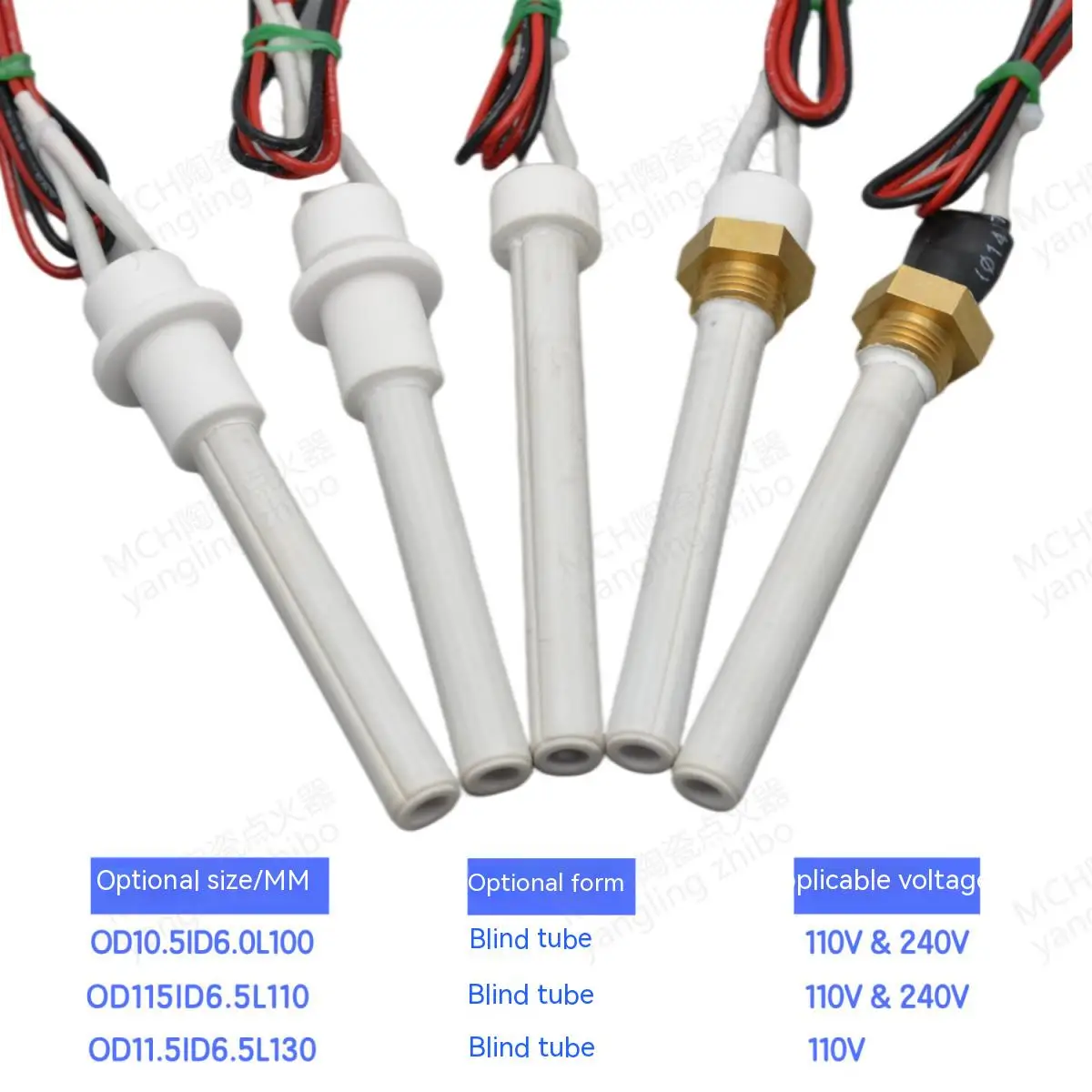 

220V 300W 3/8inch thread Ceramic Igniter Ceramic Heating Tube spark plug for pellet stove