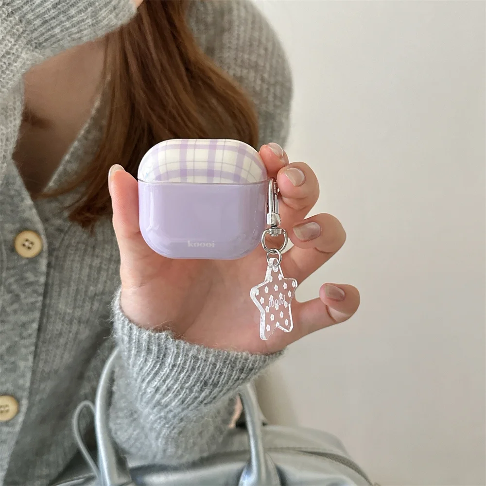 

Korea INS purple phone case protective case for Apple Airpods 4 3 2 Pro 2 Pro 3 cover with charming cute shockproof Fundas cases