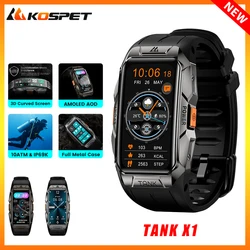 KOSPET TANK X1 견고한 3D AMOLED 디스플레이 Android 용 Smartwatch IOS Ftiness 시계 10ATM IP69K 피트니스 트래커 남성용 스마트 시계