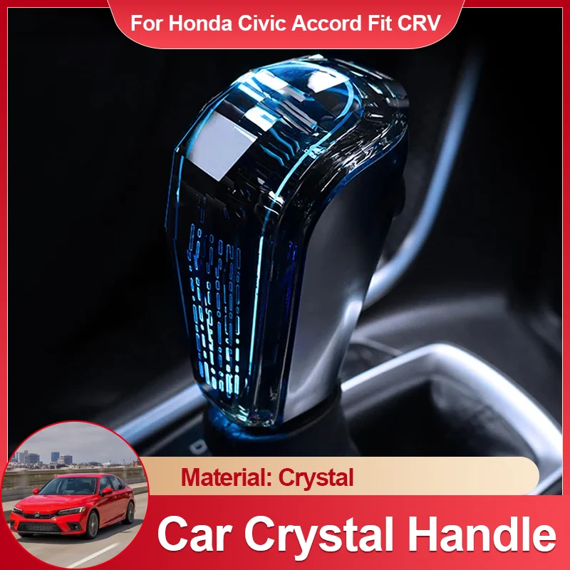 

for Honda Civic Accord Fit CRV XRV Life 2022 2021 2020 2018~2023 LED Car Crystal Gear Shift Head Decoration Cover Accessories