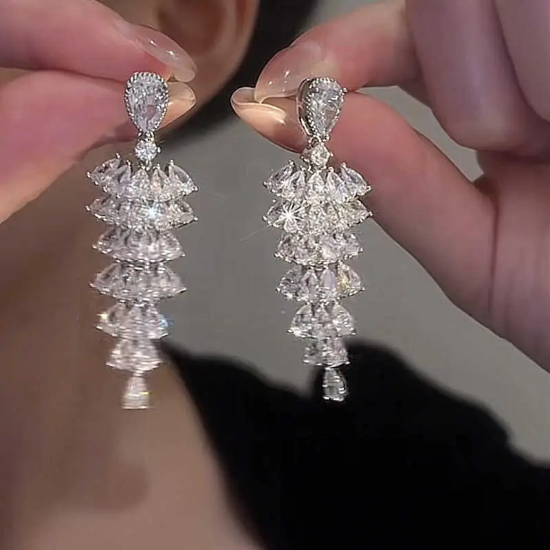 

Luxora Crystal Cascade Earrings