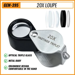 20X Metal Jewelry Magnifying Glass Jewelers Eye Tool Jewellery Folding Loupe Glass Lens Magnifying Triplet Glass Jewelry Diamond