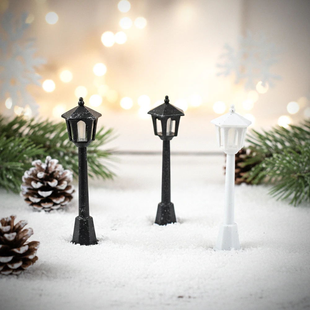 12Pcs Miniature Street Lights Model Railway Train Lamp for Doll House Micro Landscape DIY Fairy Garden Miniatures Christma Decor