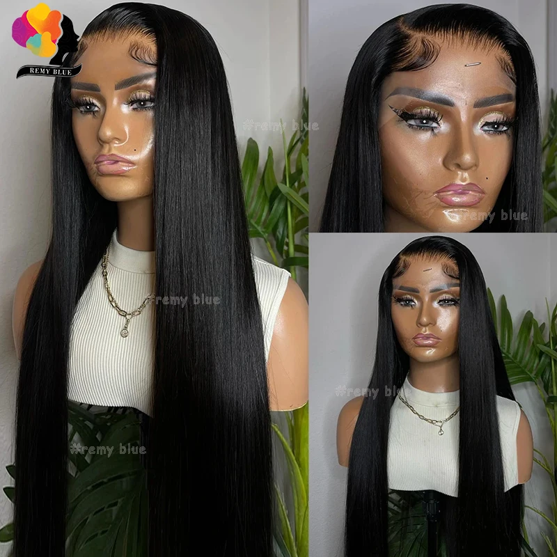 13x6 Bone Straight Human Hair Lace Frontal Wigs for Women 180% Density 13x4 Lace Front Human Hair Wig Pre-Plucked Lace Front Wig