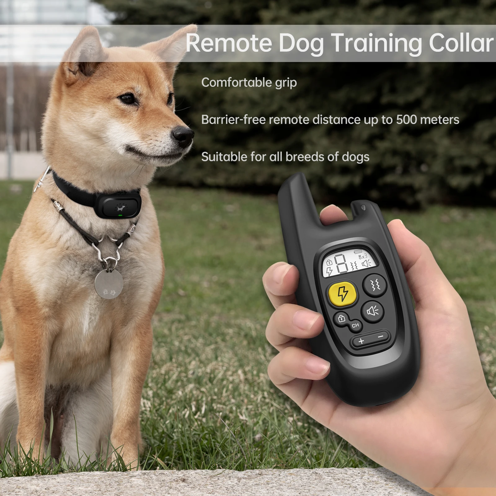 Dog Training Collar Remote Control Stop Barker Anti Barking Dog Trainer Electric Collar Device Bark Stopper for All Breeds Dogs