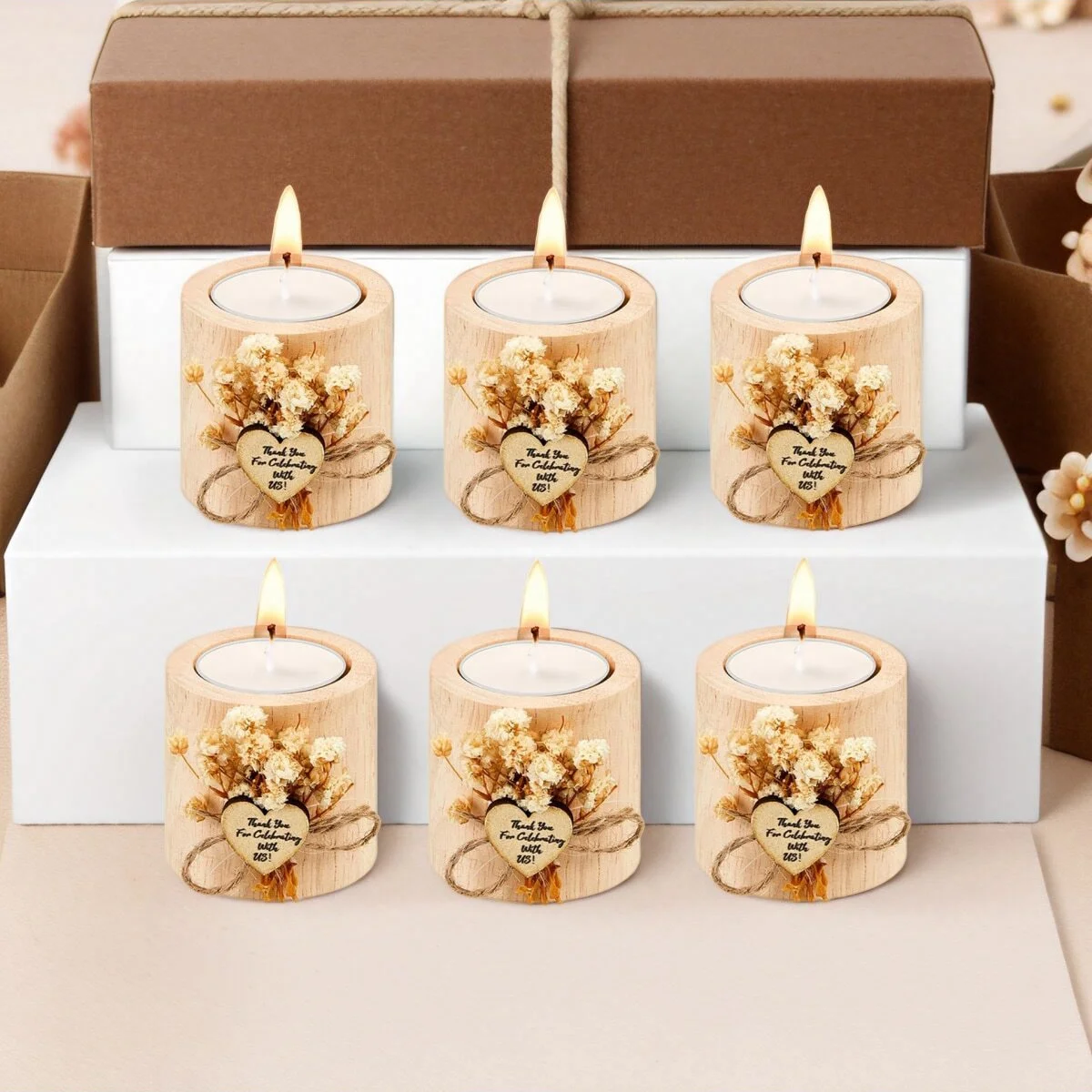 1/6pcs Wedding Party Gifts Candlesticks Bride Shower Gifts Candles Country Wedding Gifts Wedding Decoration Bride Gifts