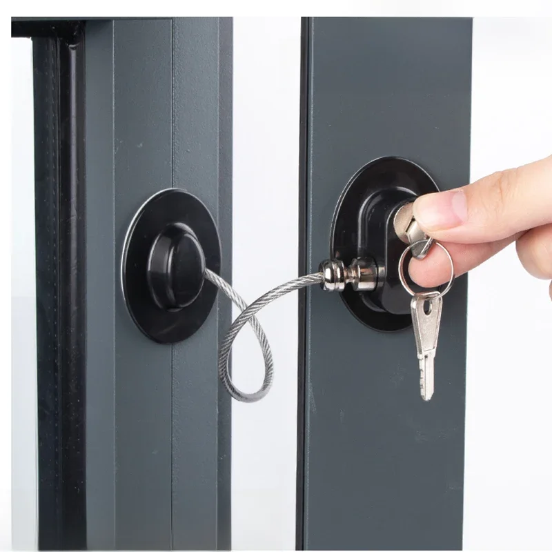 Child Safety Lock Cabinet Refrigerator Door Lock Stainless Steel Cable Protection Children Baby Home Window Lock Strong Fixation