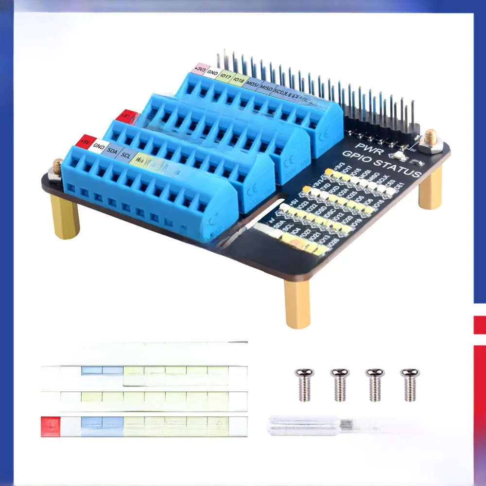 Raspberry Pi 4 GPIO rozszerzenie płytki rozszerzeń śrubowy terminal kapelusz dla Raspberry Pi 2B/3B/3B +/4/5/Zero/Zero W wyświetlacz matrycowy LED — zdjęcie produktu 7