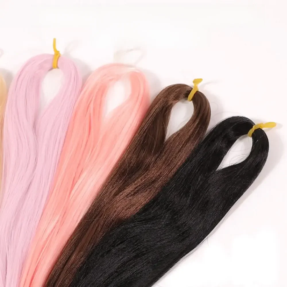 Bjd Puppen Perücke handgemachte Haken Anti-Mohair Reihe Milch Seide BJD SD Puppe Haar schwarz