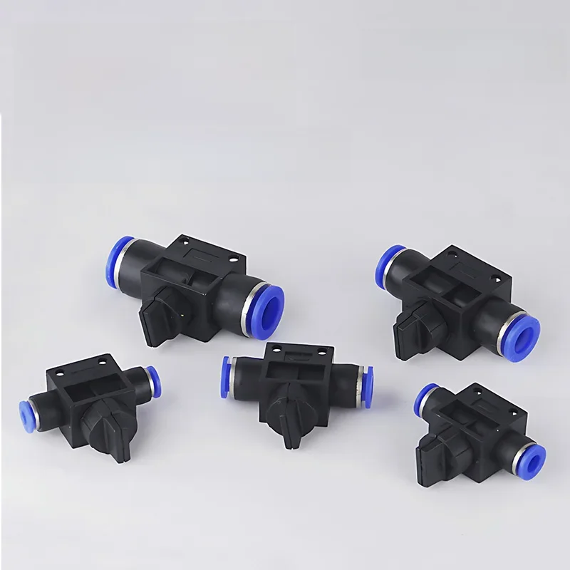 Vanne manuelle pneumatique avec contrôle manuel de limitation de courant, enfichable, joint rapide, HVFF Air, 4mm, 6mm, 8mm, 10mm, 12mm, 10 pièces, 50/200 pièces