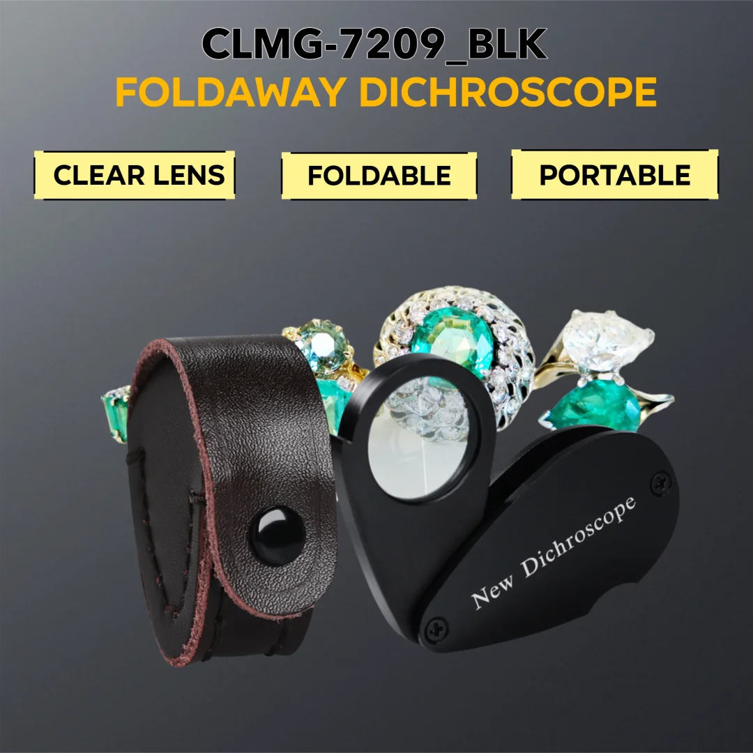 Gemology Dichroscope Tool Calcite Type Trichroism Observer Pocket Gem Tester for Transparent Colored Crystals, 2cm Clear Lens