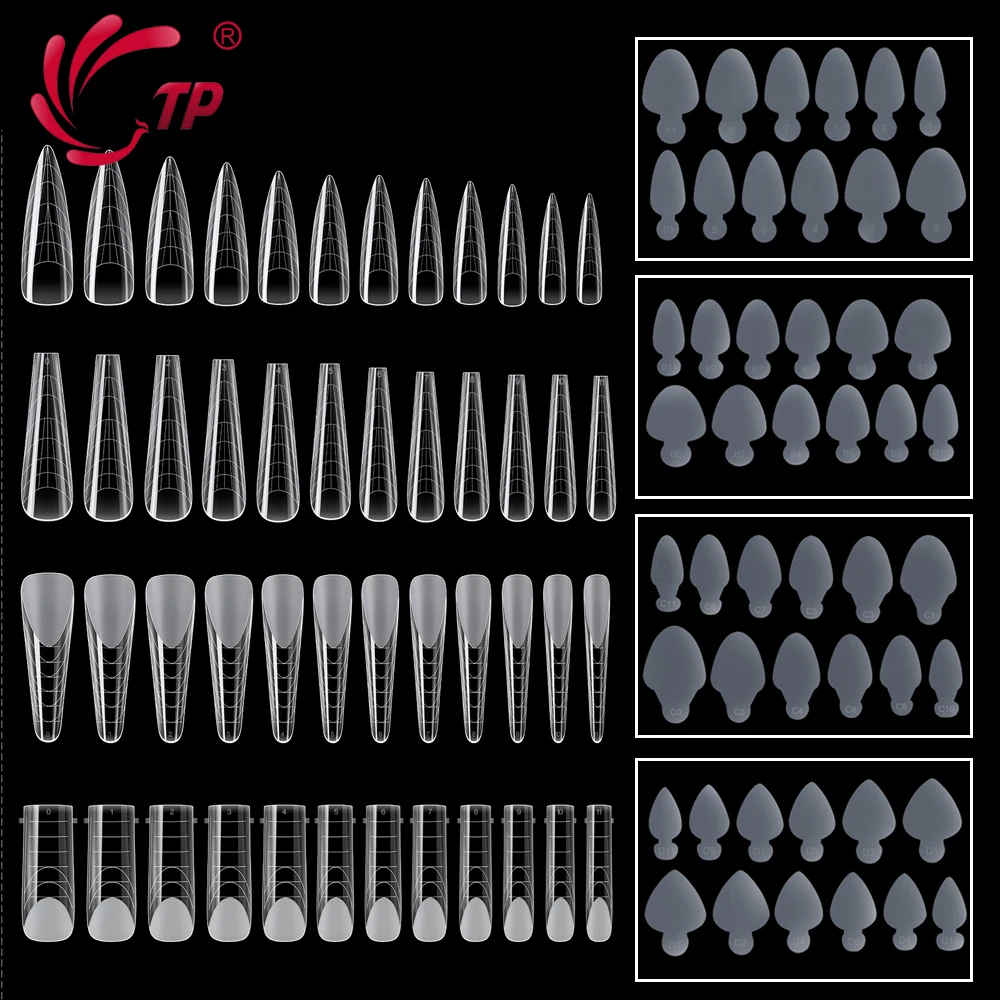 

TP 288pcs French Dual Form Quick Building UV Gel Mold With French Line Sticker For Fake Nail Extension Tip Top Mold Forms Tools