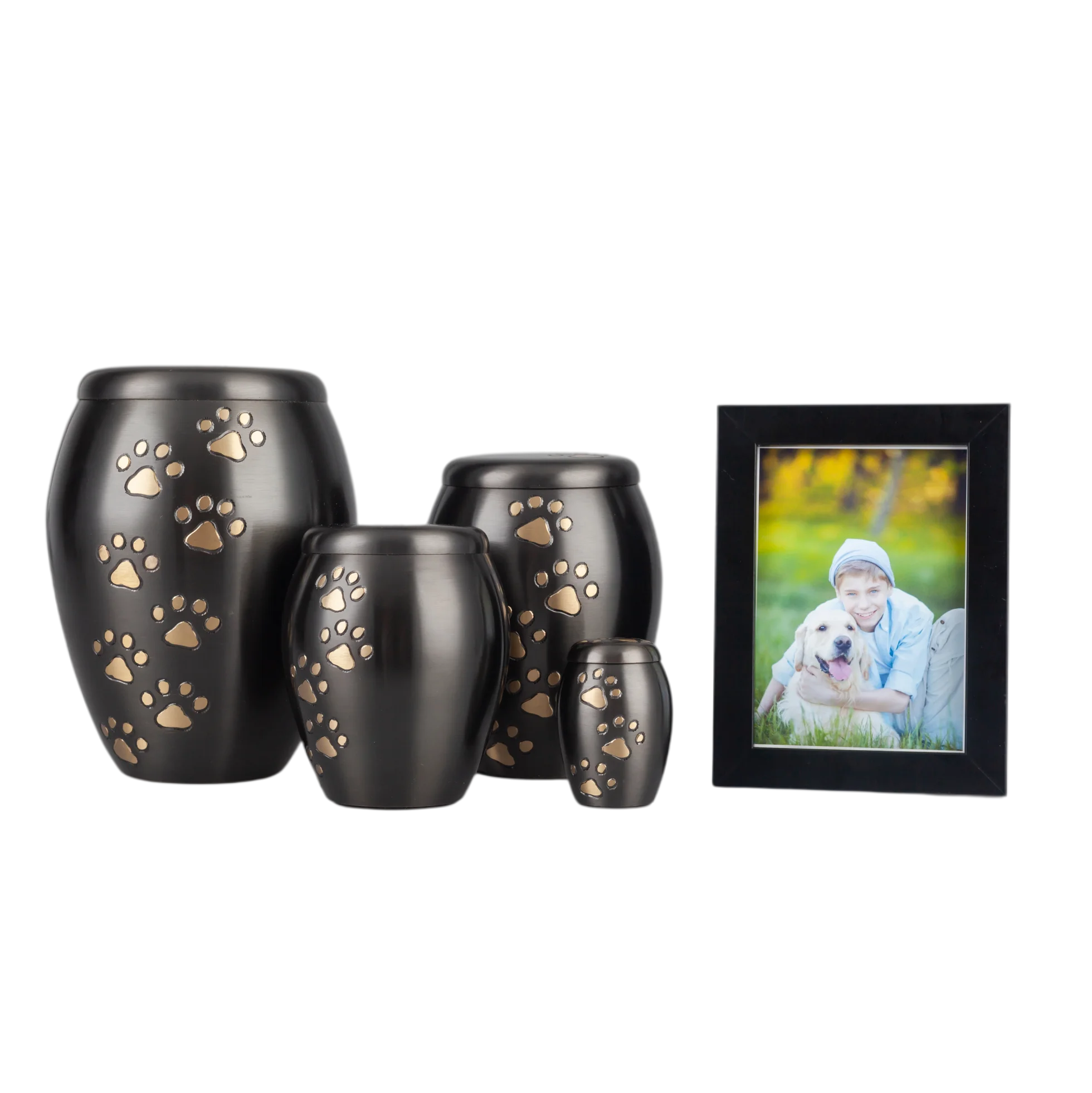 

Classic Pewter Paw Print Pet Urn-9626
