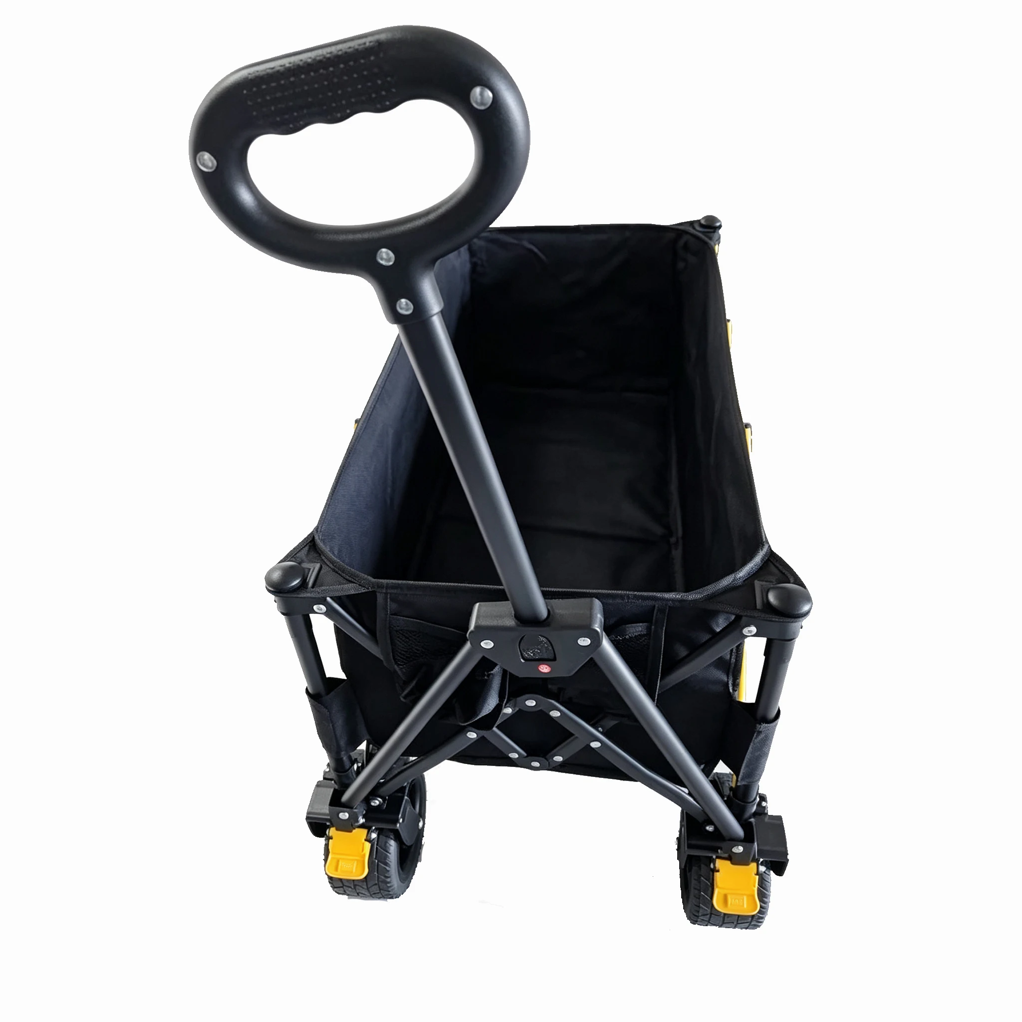 Foldable Outdoor Wagon Cart, Heavy-Duty Collapsible Utility Cart with Cup Holder, Portable Rolling Cargo Wagon for Camping Trips, Sports Events, Grocery Shopping and Yard Work