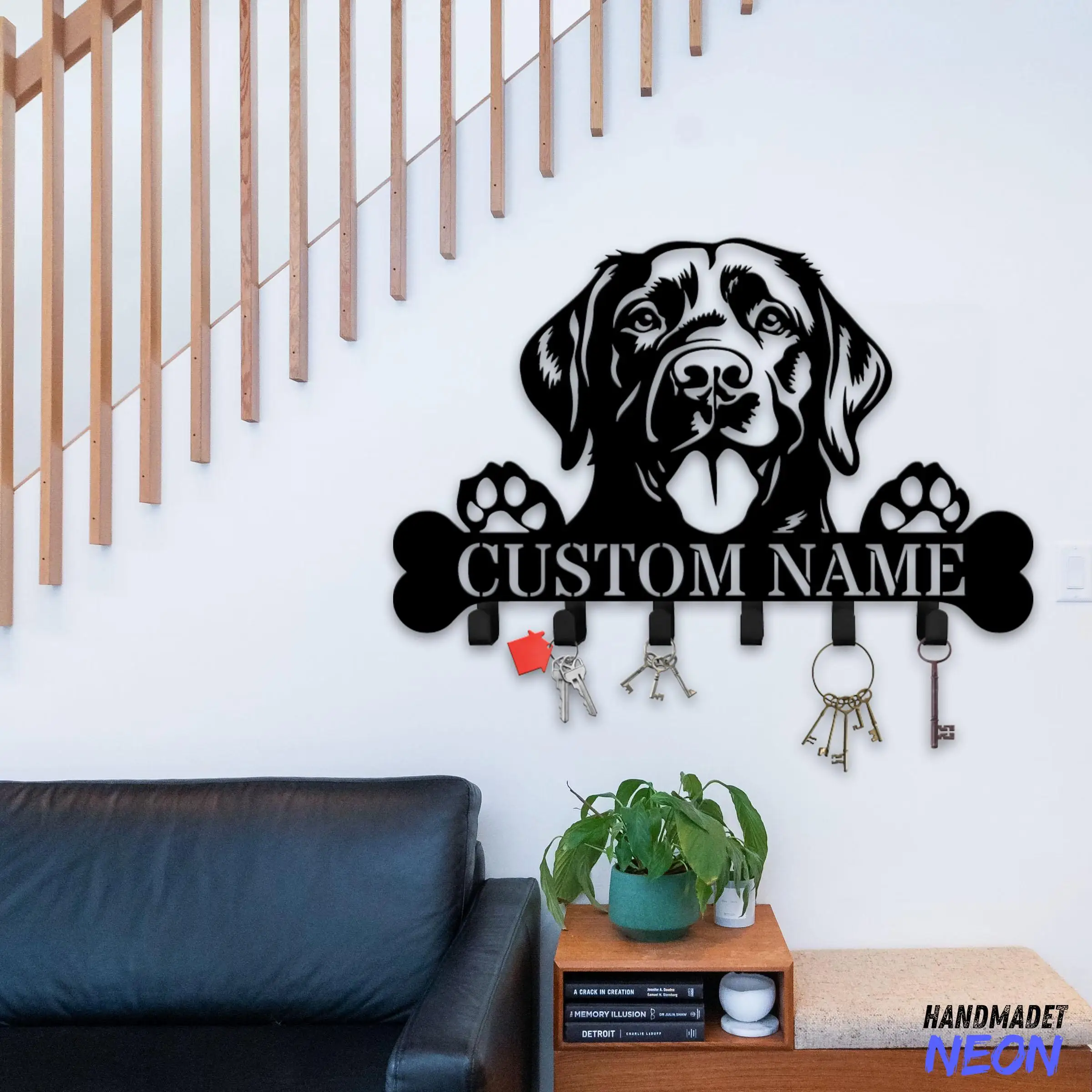 

Настенный держатель для ключей в виде собаки лабрадор-ретривер, металлические настенные крючки для собак, держатель для ключей, вешалка для одежды, крючок для одежды