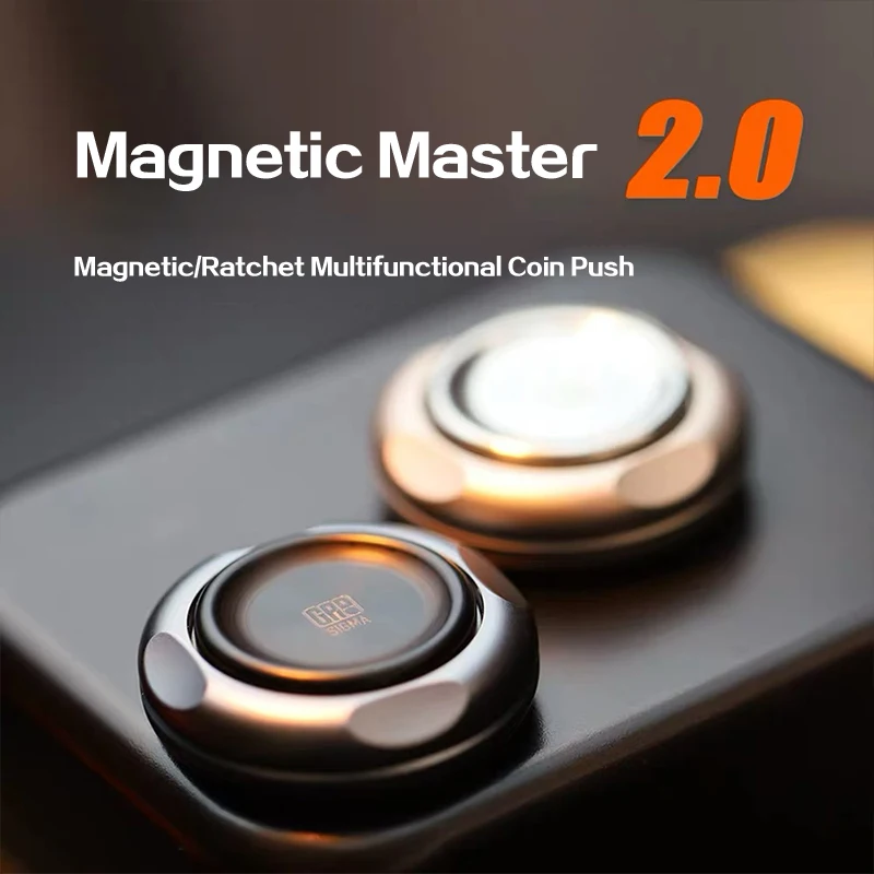 GAO Studio Magnetic Master 2.0 Fidget Slider Antistress EDC Adult Fidget Toys Metal Spinner Ratchet Haptic Coin for Anxiety