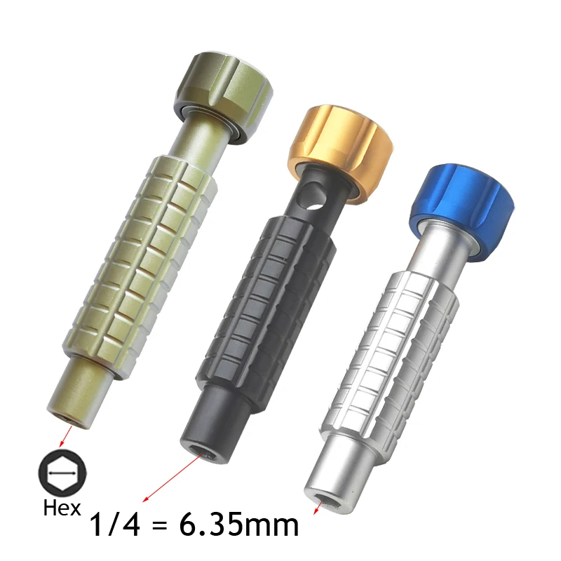 Alumínio Liga Chave de Fenda Titular 635 mm Punho Magnético Auto-bloqueio Hexagonal Shank 14 Bits Cabeça Pcs por Lote