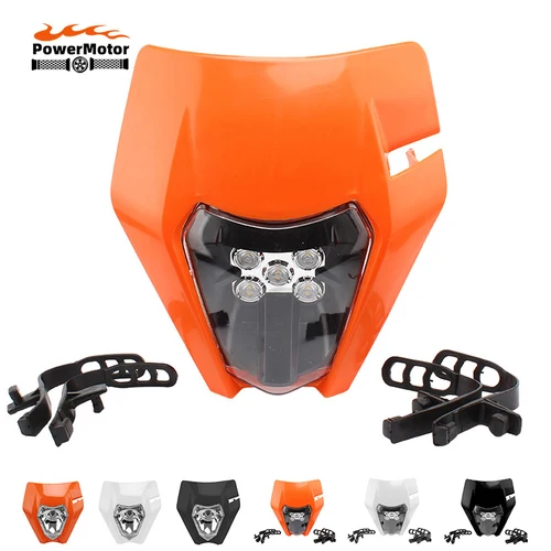 Imagen 1 del producto Para KTM placa de faro LED EXC EXCF SX XC 125 150 250 350 450 Motocross Dirt Pit Bike accesorios Moto Enduro máscara de motocicleta