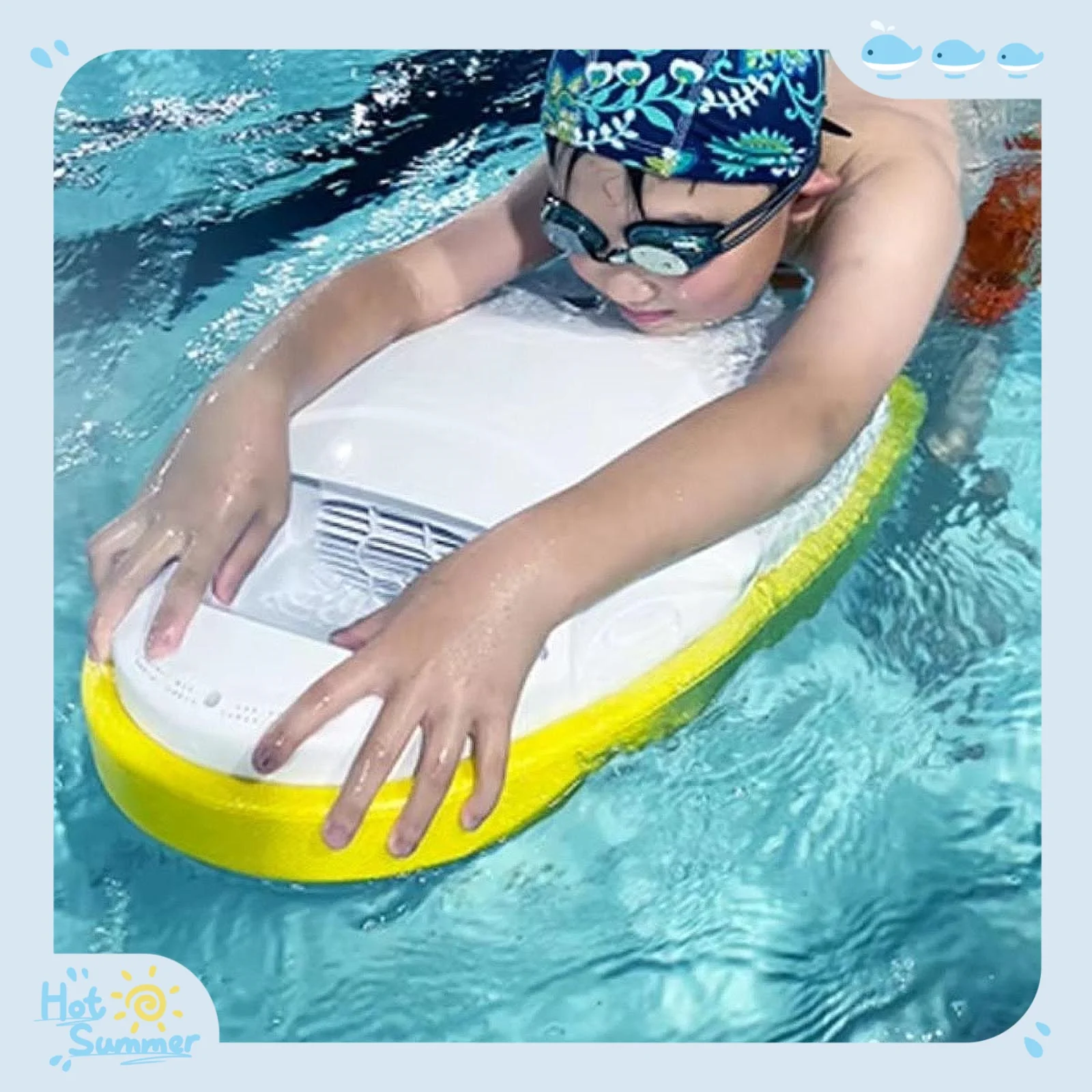 Electric Swimming Kickboard for Beginners Parent Child Water Play Sports Scooter Training Float