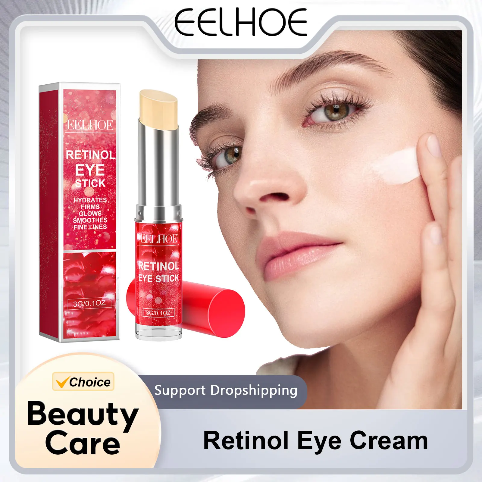 

EELHOE Retinol Eye Cream Stick Moisturizing Eye Area Fine Lines Removing Eyes Bags Puffiness Lightening Dark Circles Treatment