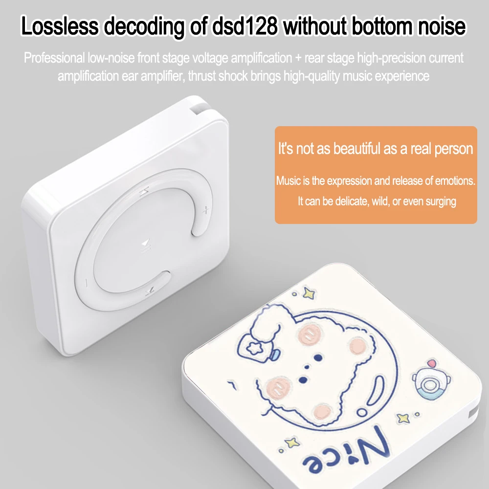 Mini Cartoon Pattern Music MP3 Player Student Sports Running Music Walkman with USB Cable + Headphones