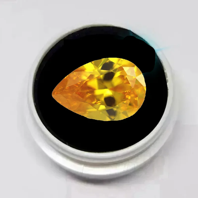 

Large 15.0Cts Yellow Sapphire 13x18mm Pear Shape Sri-Lanka VVS Loose Gemstone For Jewelry Making With Drawstring Bag