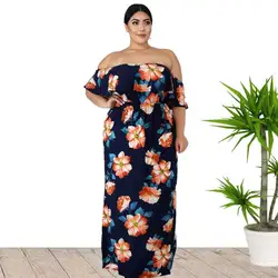 Robe longue pour femmes, grande taille, Sexy, épaules dénudées, vente en gros, chine, 2022