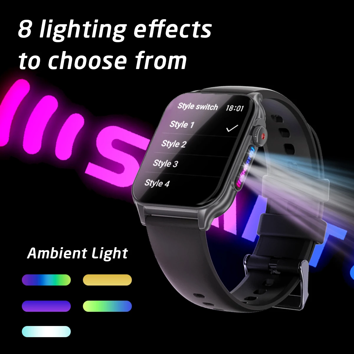 2025 nuevo reloj inteligente para hombres IP67 deportes al aire libre deslumbrante Color luz de respiración Monitor de salud 1,96 "BT llamada reloj inteligente P6