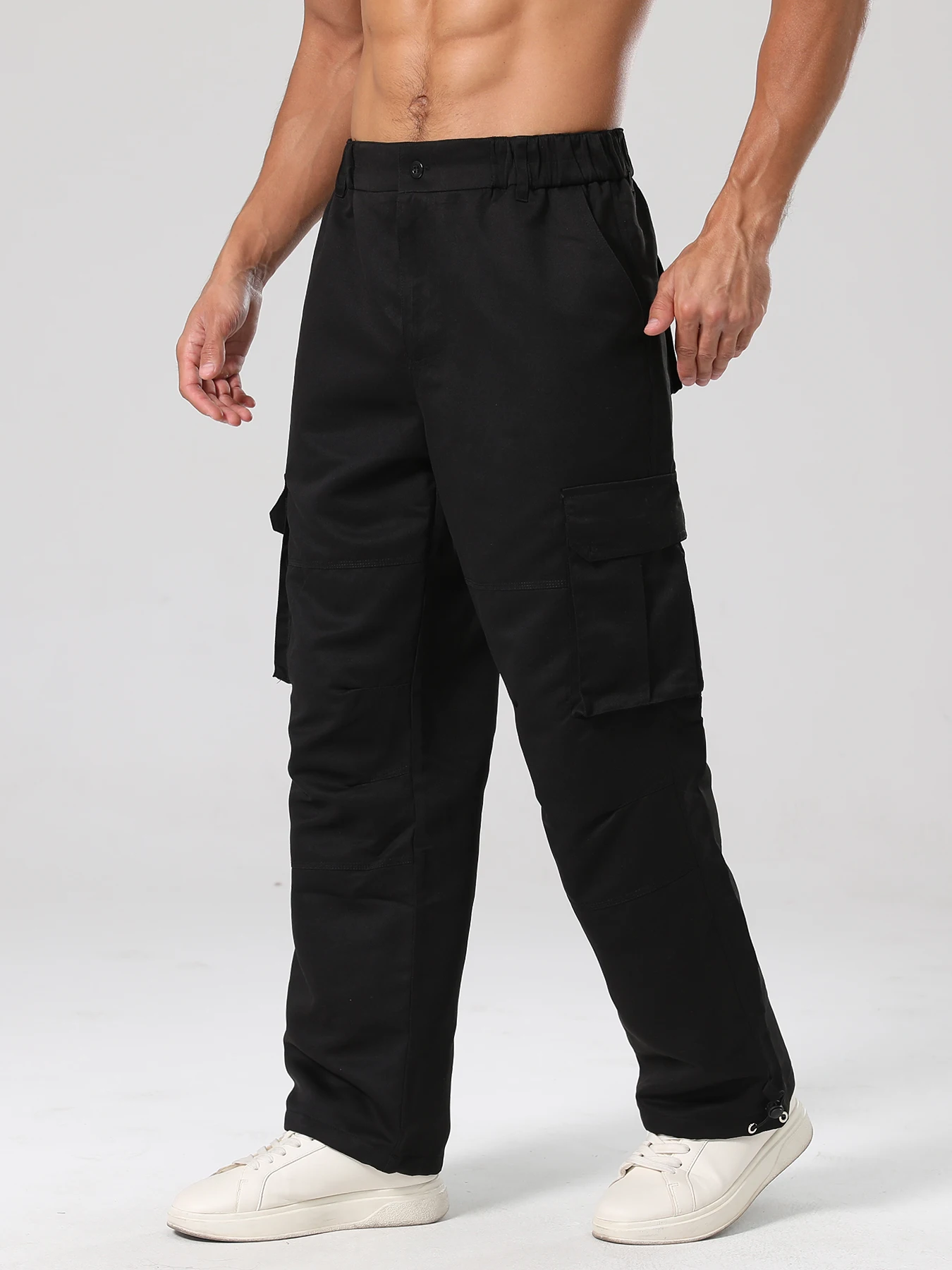 

2025 Four Seasons New Collection Work Pants: Solid colors, multiple pockets, simple and stylish design, American street style