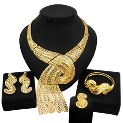Hot Selling Fashion Jewelry Set Necklace Earring Bracelet Set Elegant Luxury Ladies Party Wedding Jewelry Set