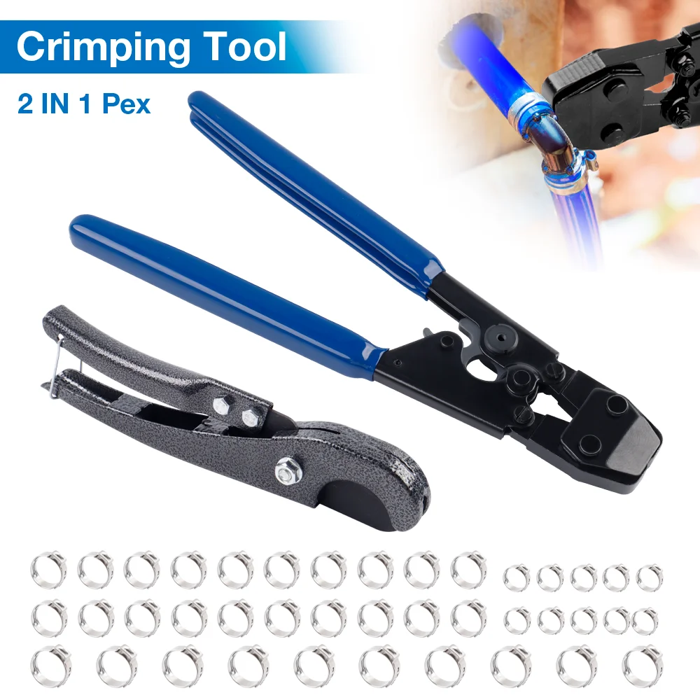 Multifunctional PEX Pipe Installation Tool Set Stepless  PVC Pipe Cutter Clamps Crimping Calibration 3/8