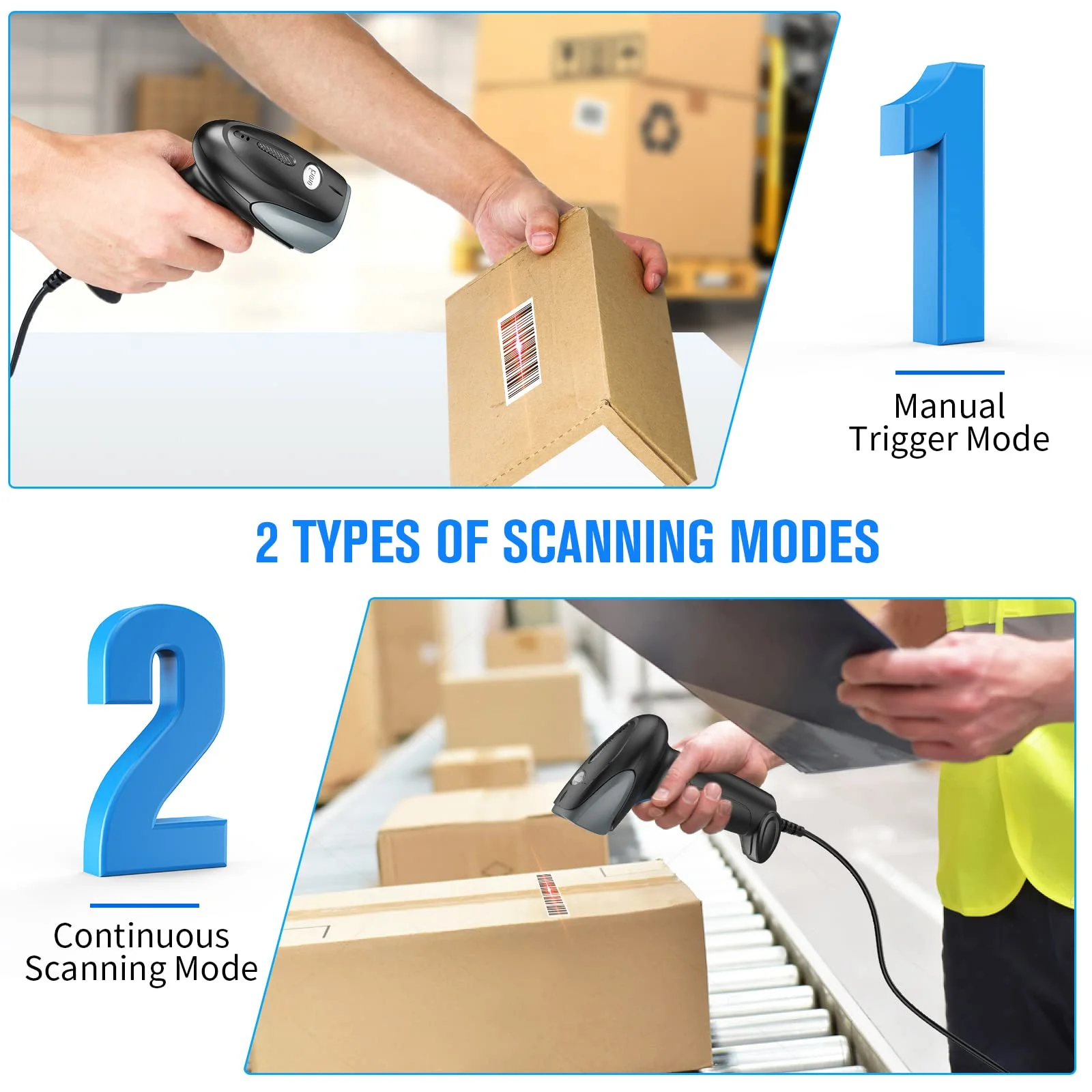 2d scanner de código de barras com fio leitor de código de barras handheld (lector de código de barras), plug & play, rápido e preciso