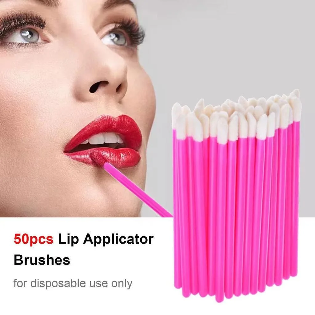 

50 шт. одноразовая кисть для губ, кисти для макияжа ресниц, палочка для чистки ресниц, помада, аппликатор для губ, кисти, блеск для губ и s