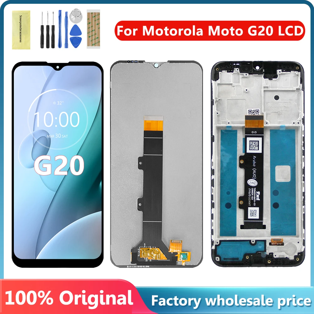 6.5 ''untuk Motorola Moto G20 layar Lcd tampilan sentuh Digitizer rakitan untuk Moto G20 LCD XT2128-1 tampilan XT2128-2