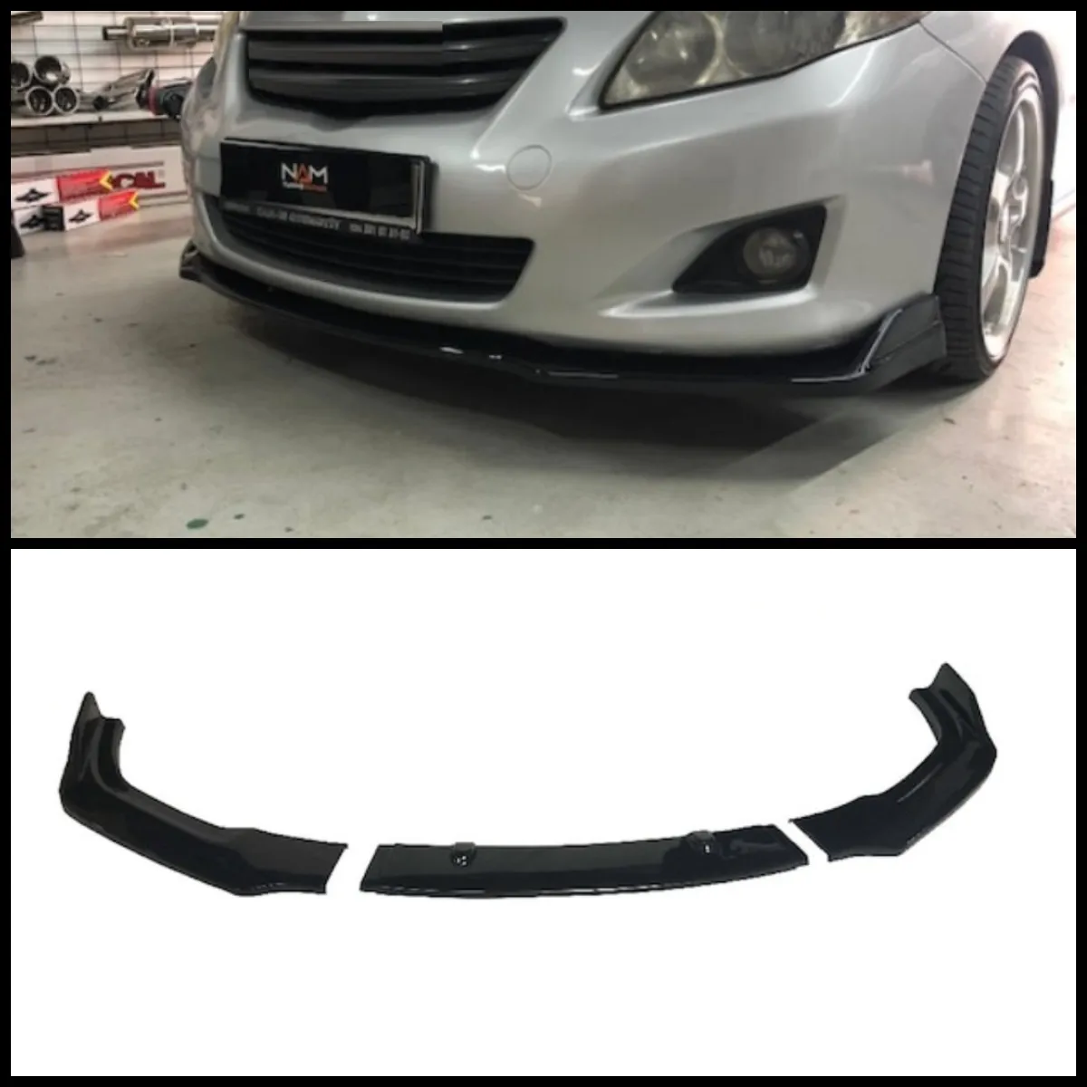 For Toyota Corolla 2009-2014 Front Bumper Lip Body Kit Spoiler Splitter 3pcs High Quality ABS Plastic Professional Universal