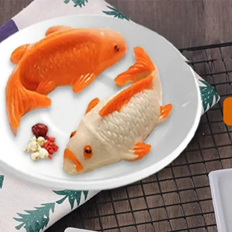 Moule à gùteau 3D Koi en silicone fait à la main, décoration de cuisson, MSI, chocolat, carpe, poisson, chocolat, dessert, 1 piÚce
