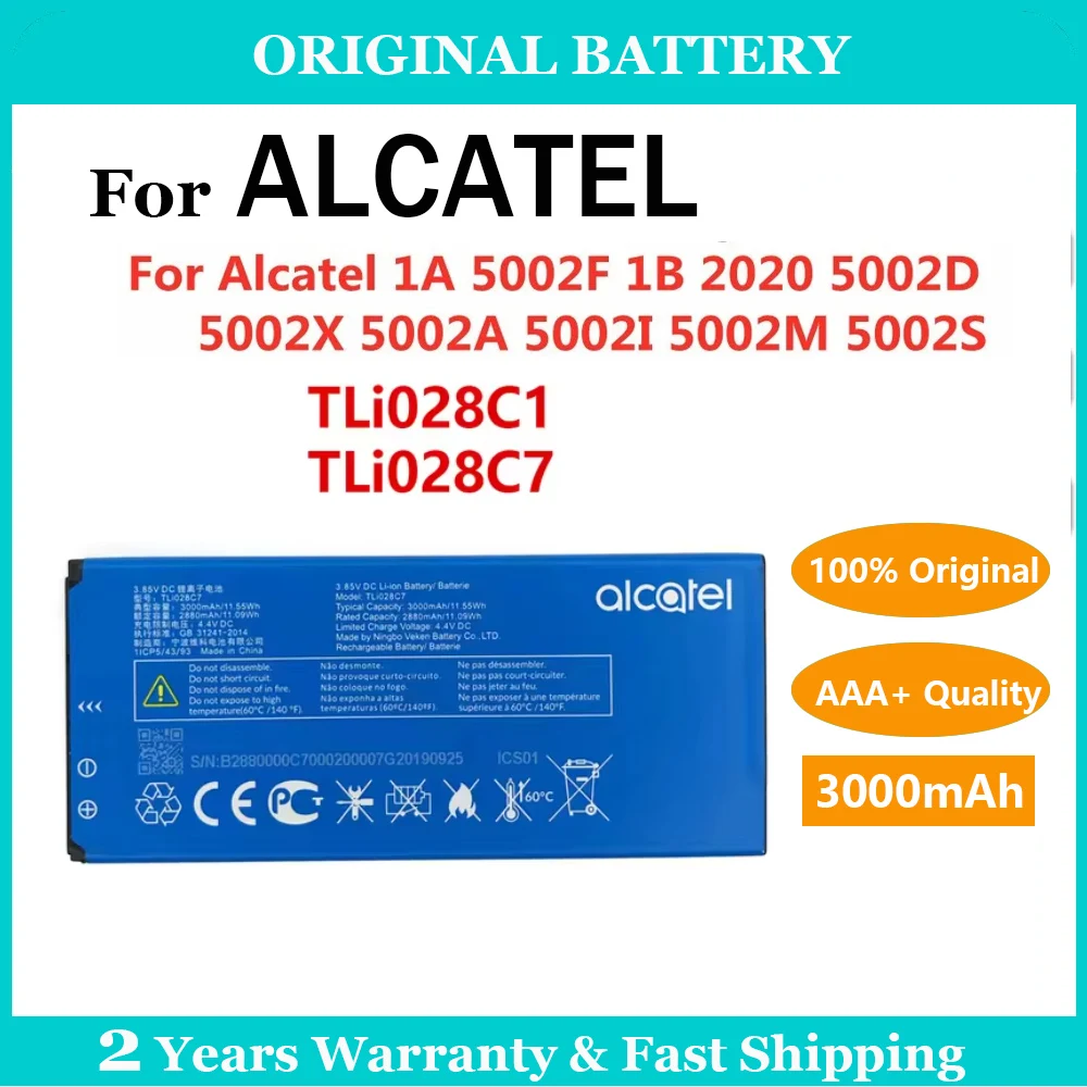 Original 3000mAh ALCATEL TLi028C1 TLi028C7 Battery For Alcatel 1A 5002F 1B 2020 5002D 5002X 5002A 5002I 5002M 5002S Batteries