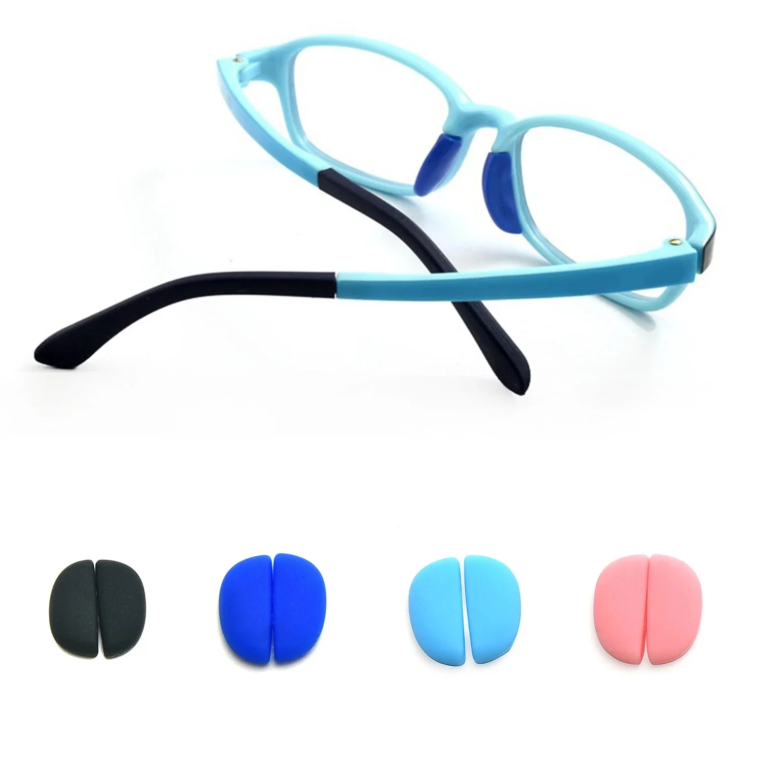 Coussinets en silicone pour lunettes pour enfants, coussin d'air souple et antidérapant, support antarctique, accessoires de lunettes, 1 paire